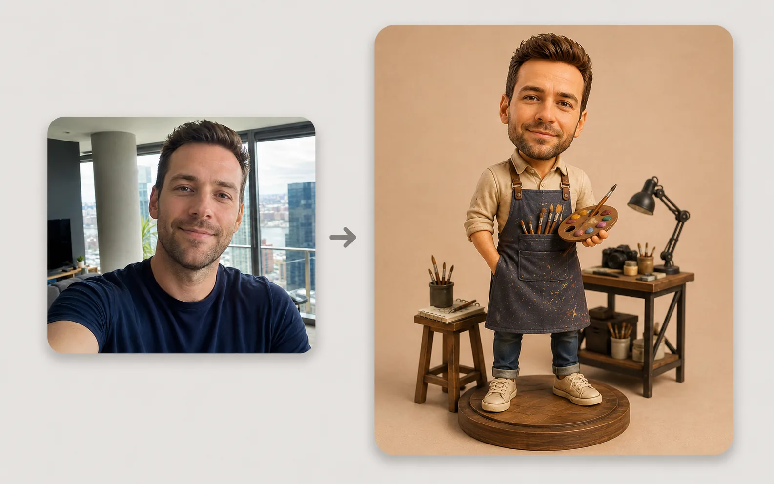 Creative Studio action figure before and after example