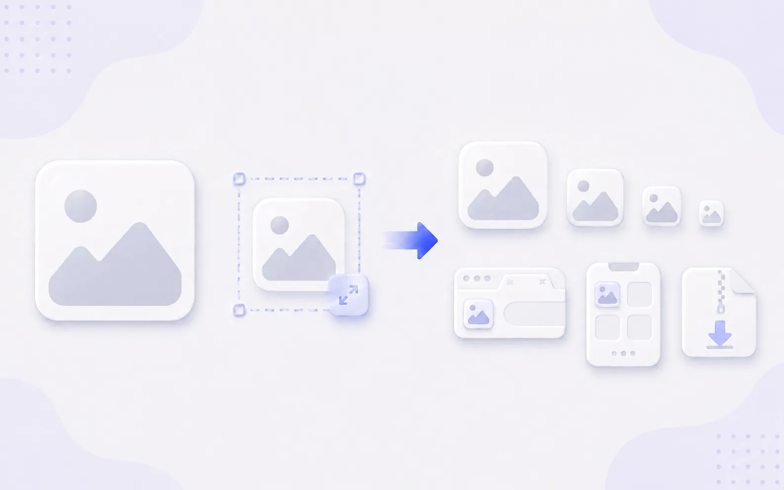 A logo prepared as multiple favicon and app icon sizes with Pixredi