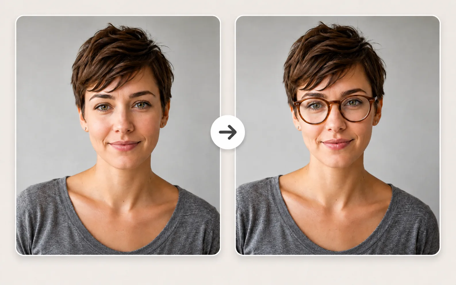 A portrait used for face style previews with Pixredi