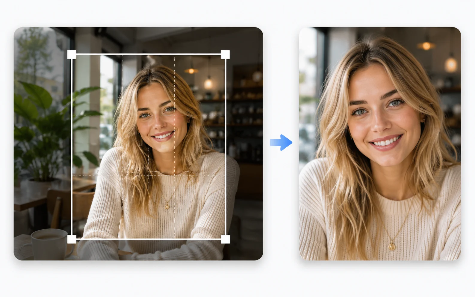 A photo cropped to a 4:5 aspect ratio with the Pixredi Image Cropper
